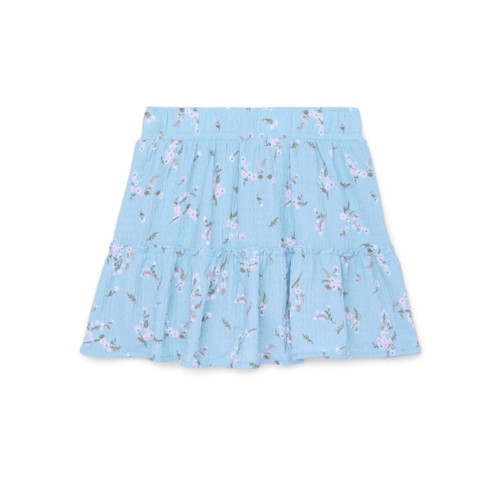 Wonder Nation Girls Blue Floral Knit Skirt Size XXL (18) NEW